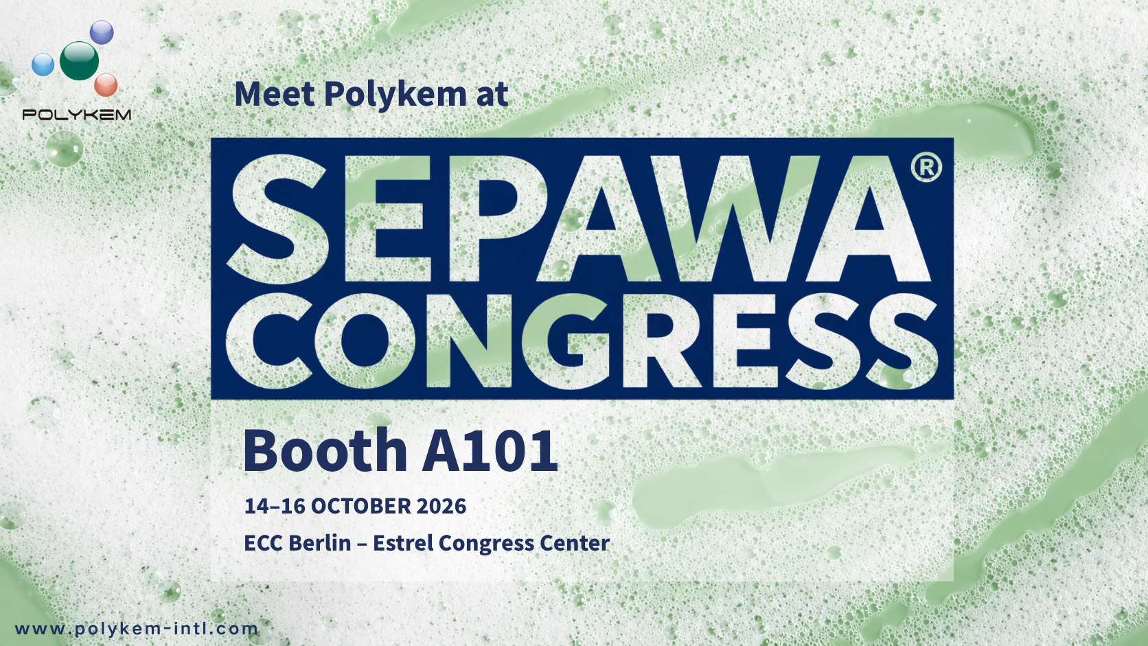 SEPAWA ကွန်ဂရက် 2026 တွင်ပြသရန် Polykem - Booth A101 သို့သွားရောက်ကြည့်ရှုပါ။